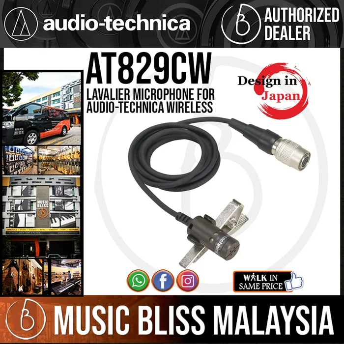 Audio Technica AT829cW Lavalier Microphone for Audio-Technica Wireless