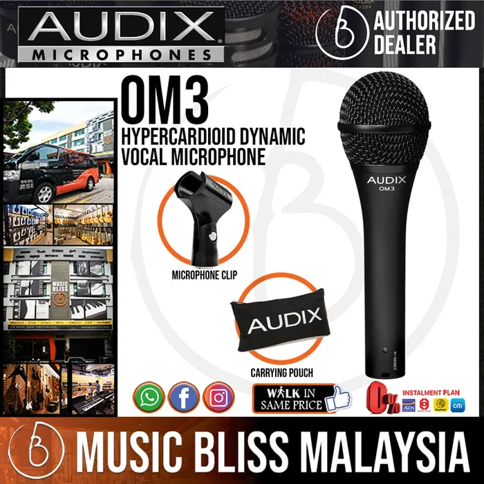 Audix OM3 Hypercardioid Dynamic Vocal Microphone (OM-3)