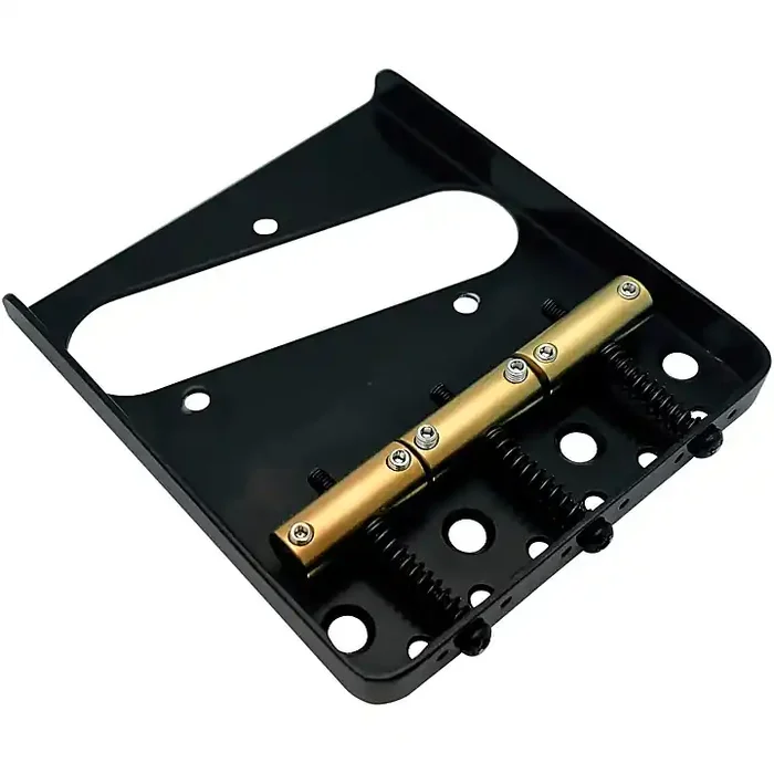 AxLabs Tele-Style Steel Plate Bridge with Vintage Saddles Black Guitar Center