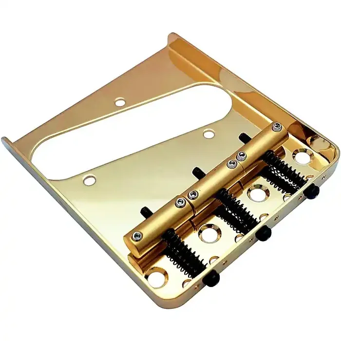 AxLabs Tele-Style Steel Plate Bridge with Vintage Saddles Gold Guitar Center