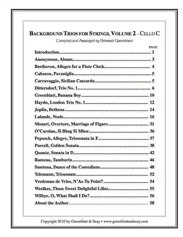 Background Trios for Strings Vol. 2 – Cello C