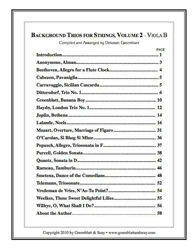 Background Trios for Strings Vol. 2 – Viola B