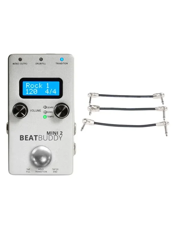 Beatbuddy Mini 2 Drum Pedal Us/Cn Model + Gator Patch Cable 3 Pack