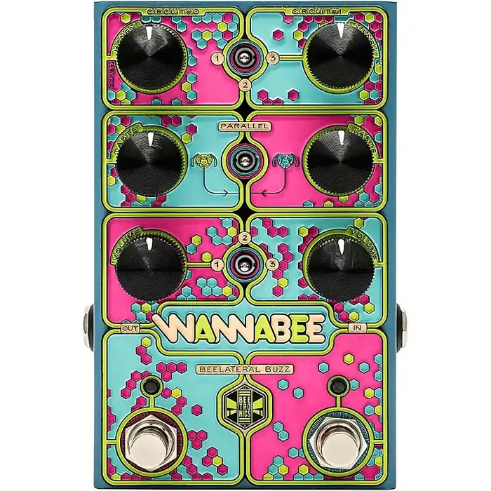 Beetronics FX Wannabee Beelateral Buzz Dual-Drive Effects Pedal Blue Anodized Guitar Center