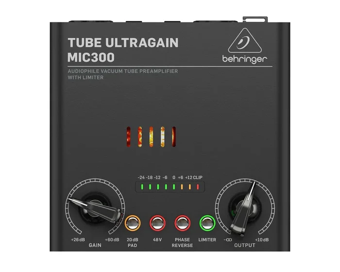 Behringer MIC300 Tube Ultragain Vacuum Tube Preamp with Limiter
