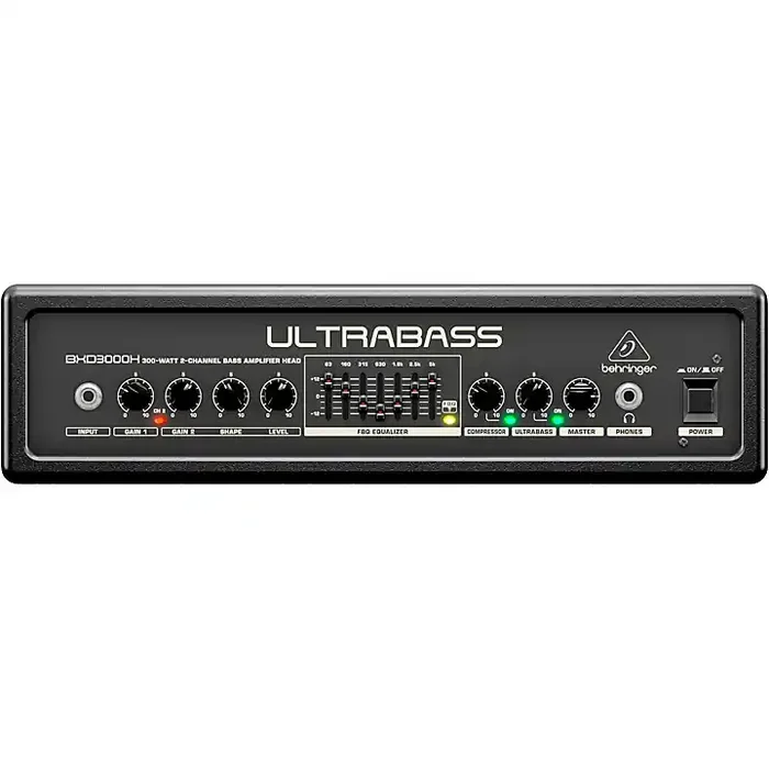 Behringer Ultrabass 300W 2-Channel 7-Band FBQ Equalizer Bass Amplifier Head Black Guitar Center