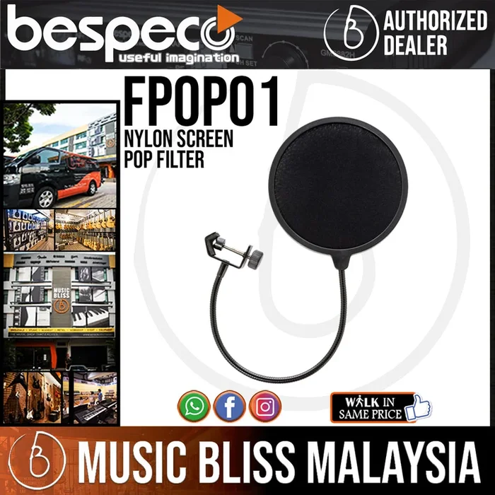 Bespeco FPOP01 Nylon Screen Pop Filter (FPOP-01)