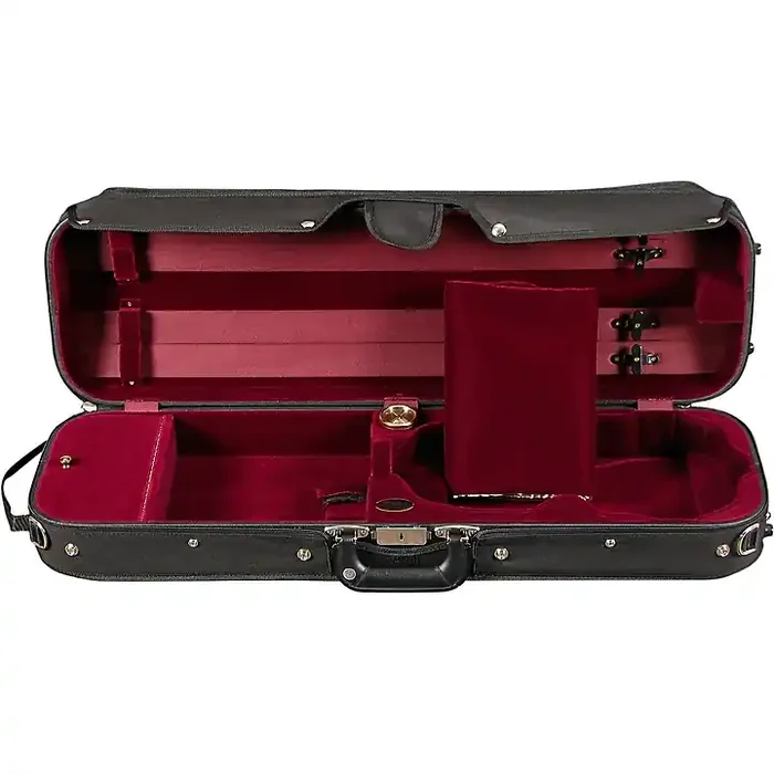 Bobelock Oblong Suspension Violin Case 4/4 Size Black Exterior, Wine Interior Guitar Center