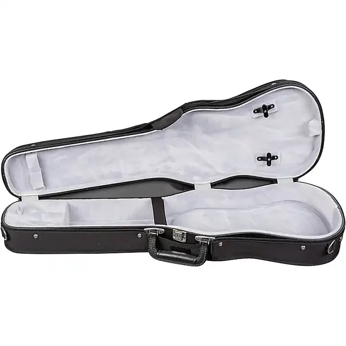 Bobelock Slim Shaped Woodshell Violin Case 1/2 Size Black Exterior, Gray Interior Guitar Center