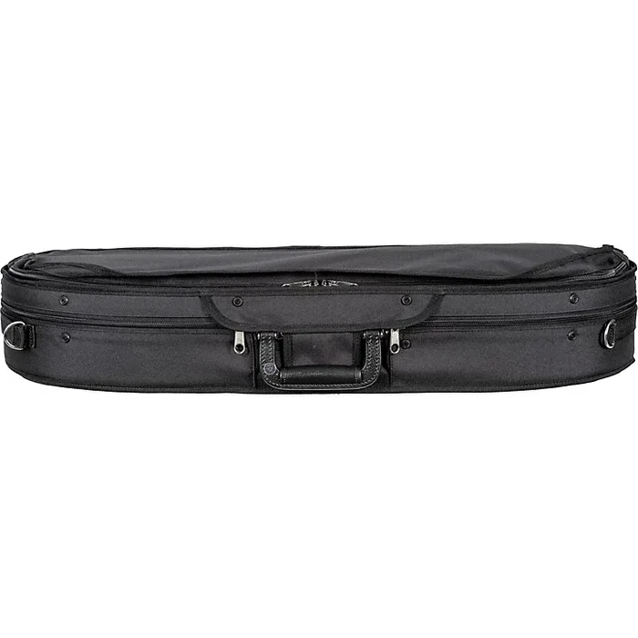 Bobelock Wooden Half-Moon Suspension Violin Case 4/4 Size Black Exterior, Blue Interior