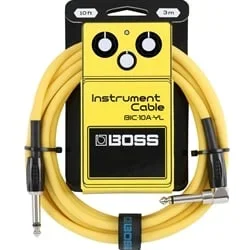 Boss 10ft/3m Instrument Cable Yellow, Straight/Angled