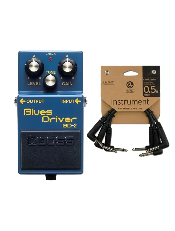 Boss BD-2 Blues Driver Pedal + Patch Cables
