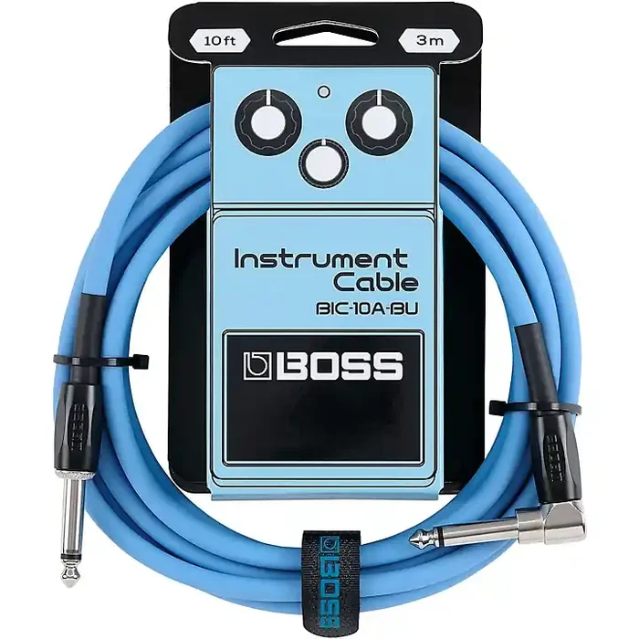 BOSS BIC-10 Straight to Angled Instrument Cable 10 ft. Blue Guitar Center