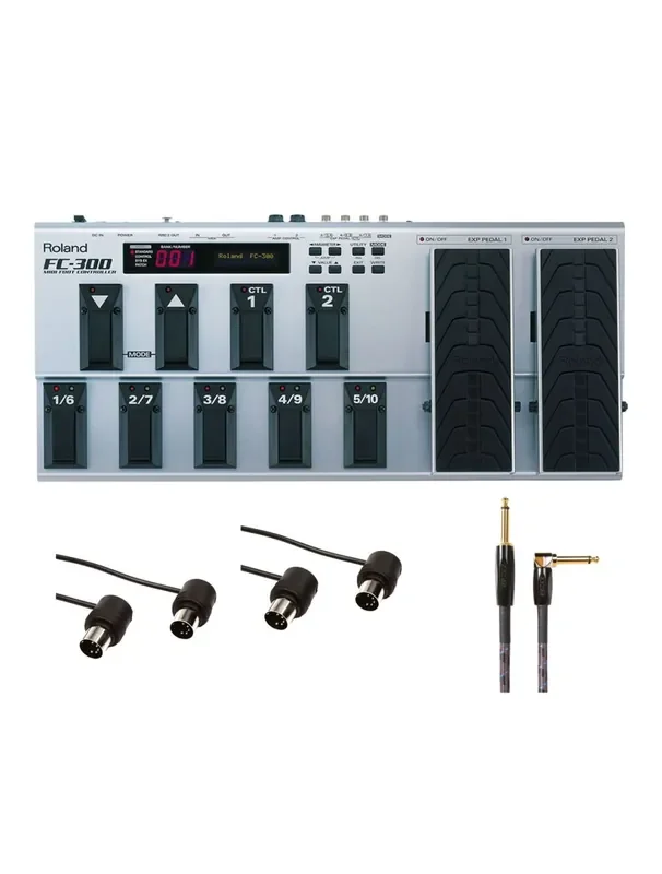 Boss FC-300 MIDI Foot Controller + Boss BIC15A 15‘ Instrument Cable + MIDI Cables