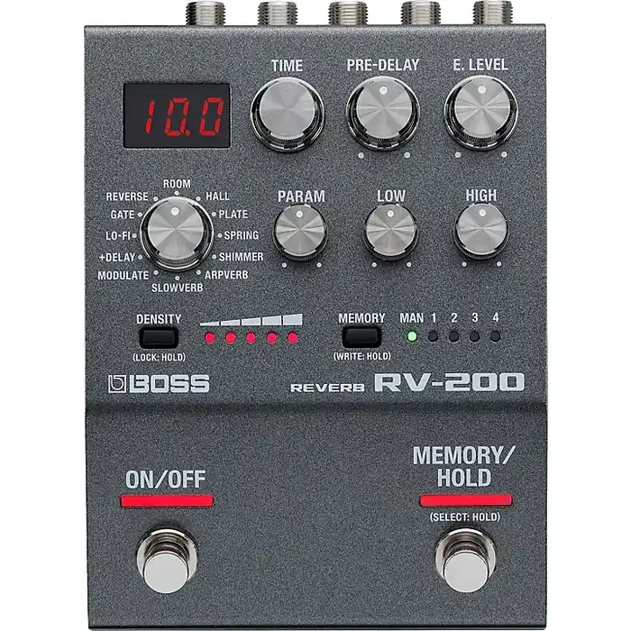 BOSS RV-200 Reverb Effects Pedal Black Guitar Center