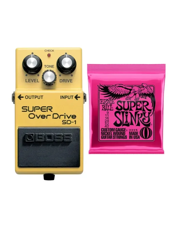 Boss SD-1 Super Overdrive + Ernie Ball Super Slinky Strings