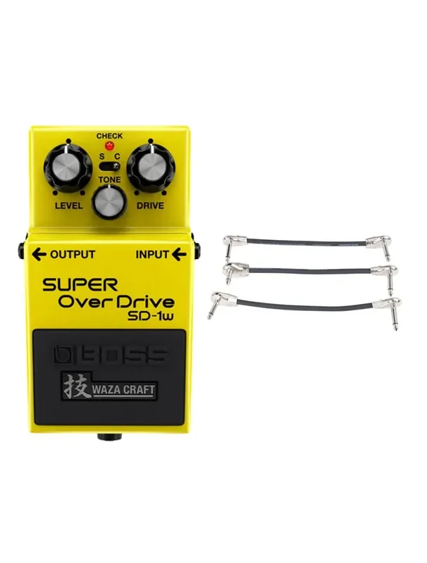 Boss SD-1W Super Overdrive WAZA CRAFT + Gator Patch Cable 3 Pack