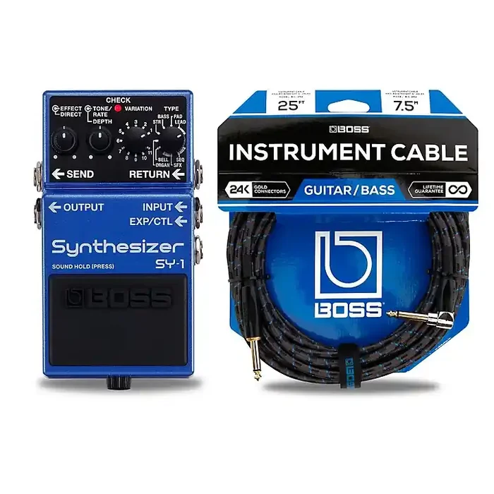 BOSS SY-1 Synthesizer Effects Pedal with Free BIC-25A Cable Guitar Center