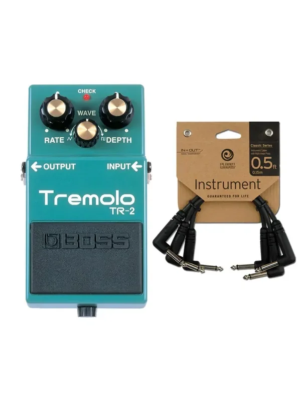 Boss TR-2 Tremolo + Patch Cables