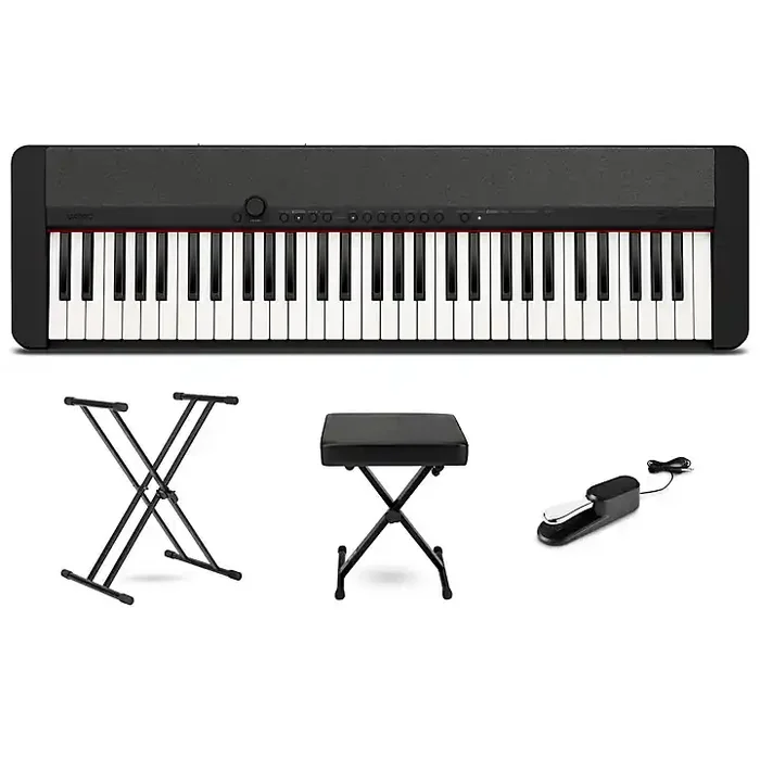 Casio Casiotone CT-S1 61-Key Portable Keyboard Essentials Bundle Black Guitar Center
