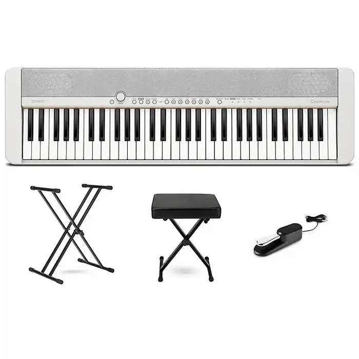 Casio Casiotone CT-S1 61-Key Portable Keyboard Essentials Bundle White Guitar Center
