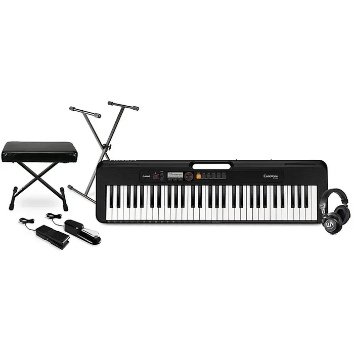 Casio Casiotone CT-S200 61-key Portable Arranger Keyboard with Warm Audio WA-CAB Headphone Package (Pedals/Bench/Stand Included) Guitar Center