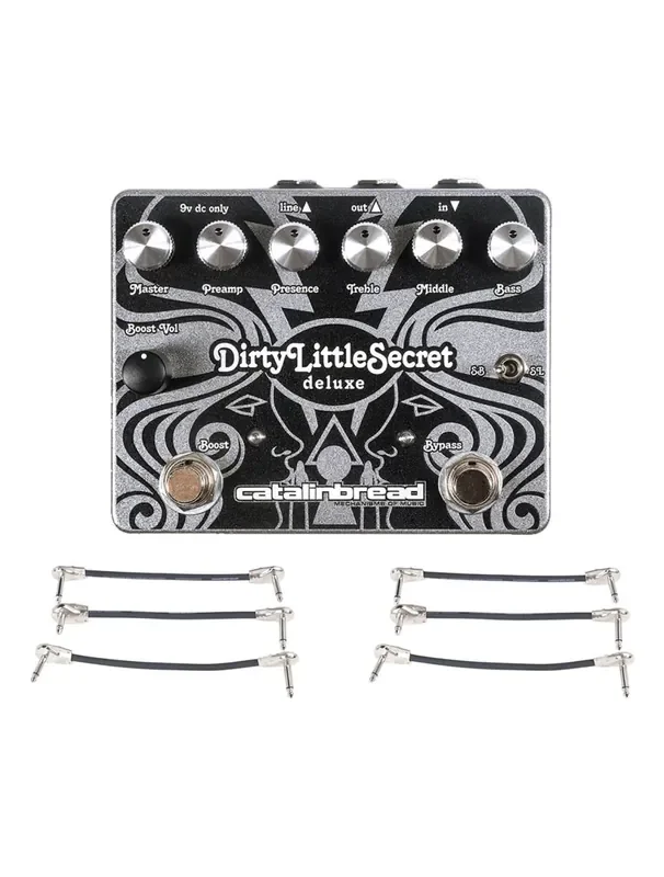 Catalinbread Dirty Little Secret Deluxe Overdrive + 2x Gator Patch Cable 3 Pack