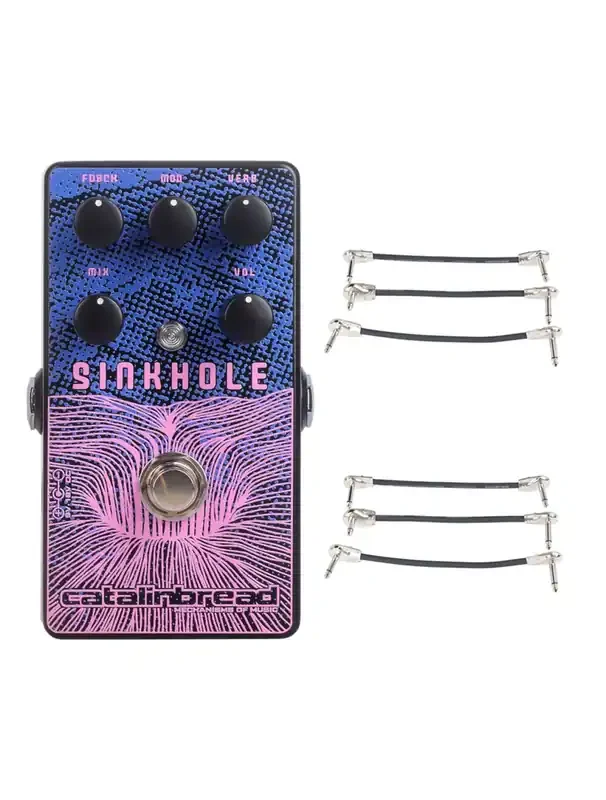 Catalinbread Sinkhole Ethereal Reverb Pedal + 2x Gator Patch Cable 3 Pack
