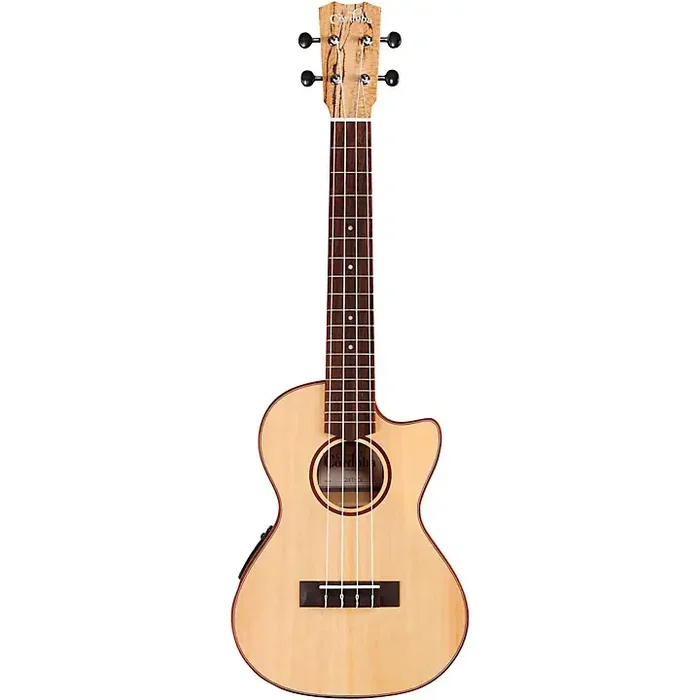 Cordoba 24T-CE Spruce Spalted Maple Cutaway Tenor Acoustic-Electric Ukulele Natural Guitar Center