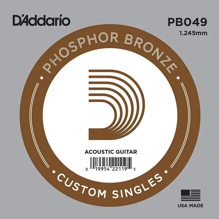 D’Addario .049 Guage Single Phosphor Bronze Wound Acoustic Guitar Stri– At Large Inc.® Musical Instruments & Pro Audio