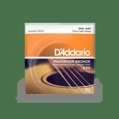 D’ADDARIO EJ15 Phosphor Bronze, Extra Light, 10-47 Guitar Strings