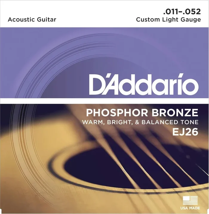 D’Addario EJ26 Phosphor Bronze 11-52 Custom Light Set