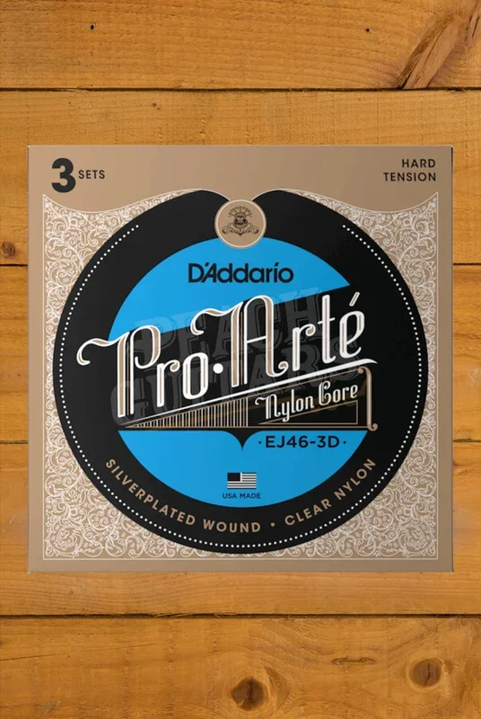 D’Addario EJ46 Nylon Classical Guitar Strings – Hard Tension – 3-Pack
