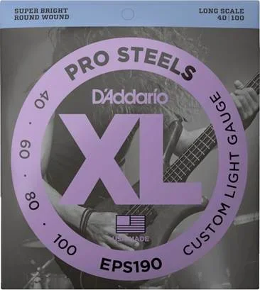 D’Addario EPS190 ProSteels Bass Custom Light 40-100