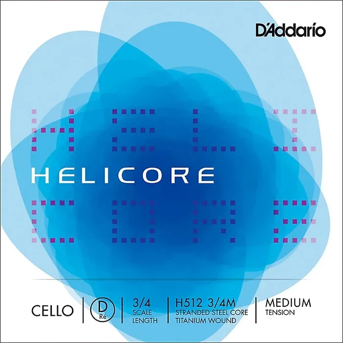 D’Addario Helicore Series Cello D String 3/4 Size