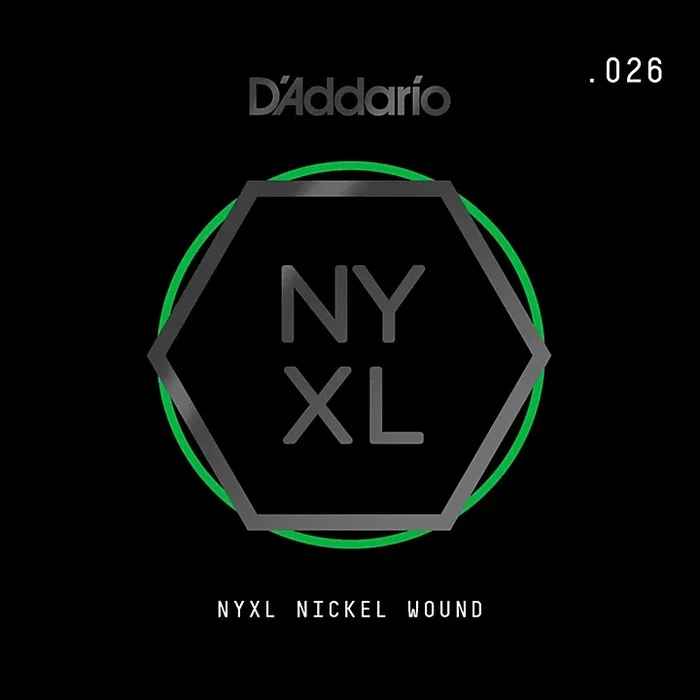 D’Addario NYNW026 NYXL Nickel Wound Electric Guitar Single String, .026
