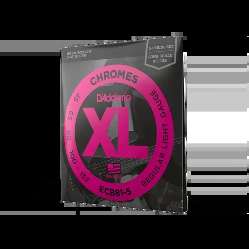 D’Addario Set Chromes Bass 5-String, Light, 45-132, Long Scale