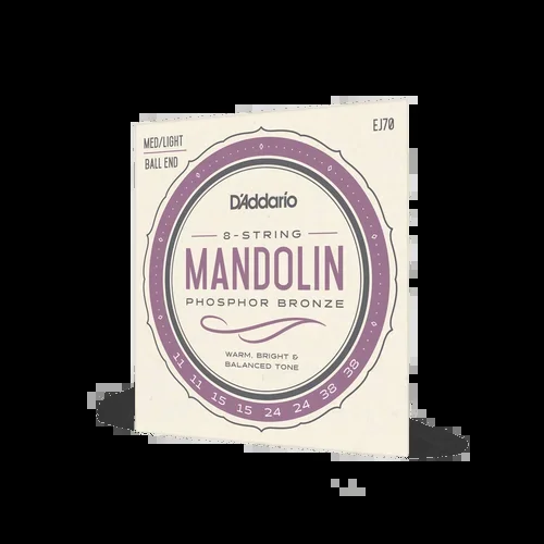 D’Addario Set Phosphor Bronze Mandolin Strings, Ball End, Medium/Light, 11-38