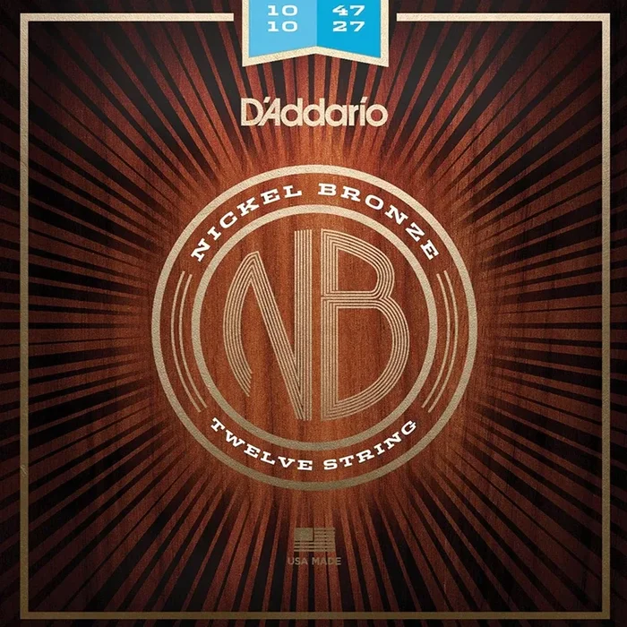 D’Addario Strings NB1047-12 Nickel Bronze 12 String Acoustic Guitar Strings – Extra Light – 10-47 for sale