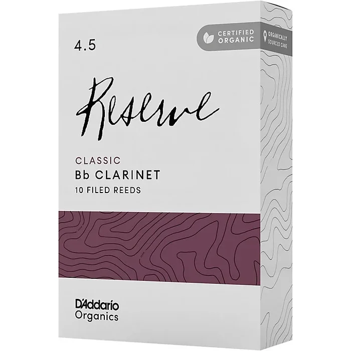 D’Addario Woodwinds Reserve Classic, Bb Clarinet Reed – Box of 10 4.5