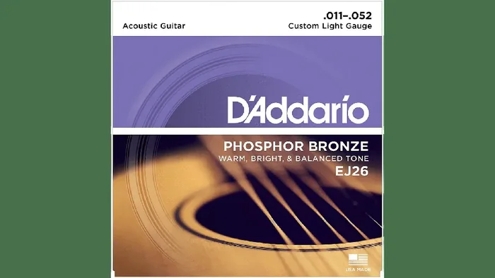 D‘Addario Acoustic Guitar Custom Light Phosphor Bronze Strings EJ26