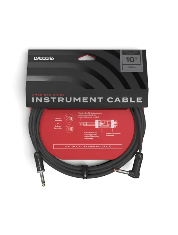 D‘Addario American Stage 10‘ Right Angled Instrument Cable