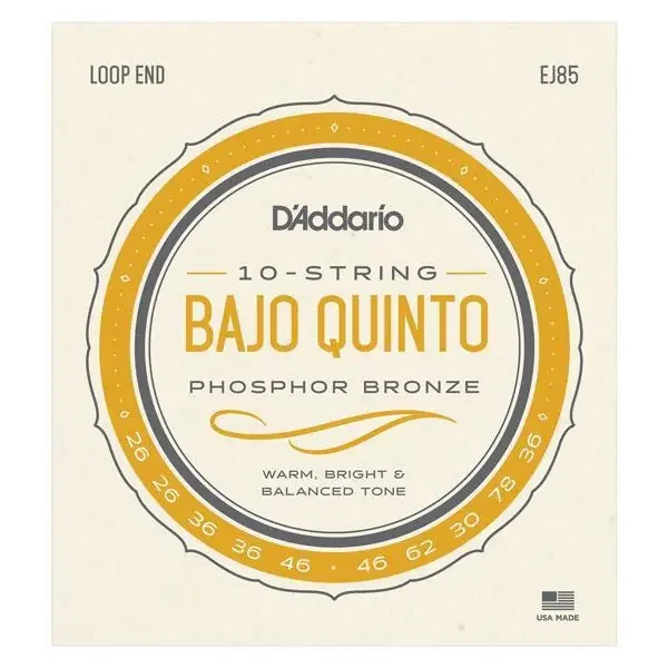 D‘Addario Bajo Quinto Phosphor Bronze Strings EJ85