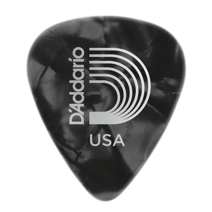 D‘Addario Black Pearl Celluloid Guitar Picks, 25 pack, Extra Heavy