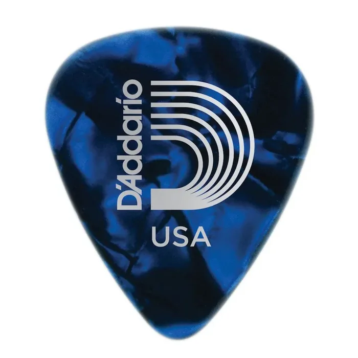 D‘Addario Blue Pearl Celluloid Guitar Picks, 25 pack, Medium