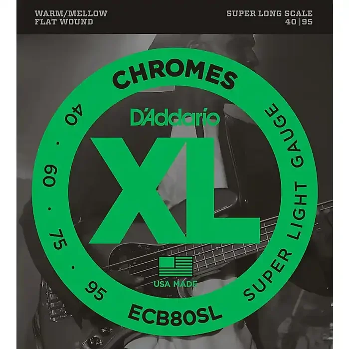 D‘Addario ECB80SL Chromes Flat Wound Super Soft/Long Bass Strings Guitar Center