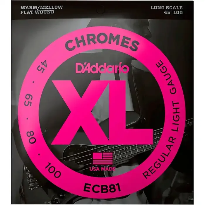 D‘Addario ECB81 XL Chromes Flatwound Bass Strings Guitar Center