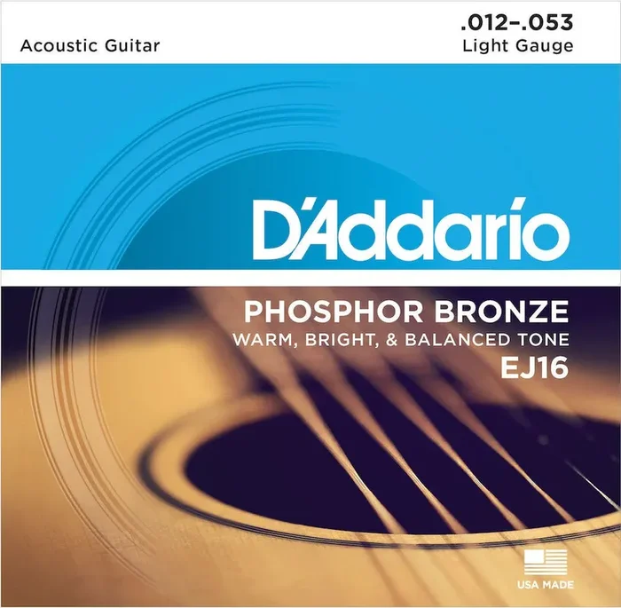 D‘Addario EJ16-B25 Phosphor Bronze Acoustic Guitar Strings, Light, 25 Bulk Sets