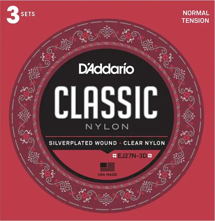 D‘Addario EJ27N Student Nylon Classical Guitar Strings, Normal Tension, 3 Sets