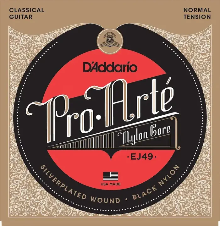 D‘Addario EJ49 Pro-Arte Black Nylon Classical Guitar Strings, Normal Tension